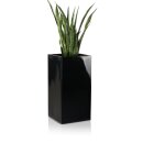 Planter TORRE 80 Fibreglass black glossy