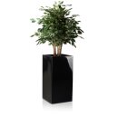Planter TORRE 80 Fibreglass black glossy