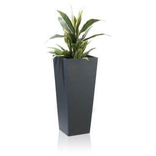 Plant Pot LAVIA 70 Fibreglass charcoal grey matt
